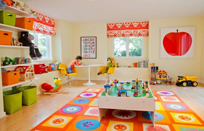 idée-tapis-chambre-fille-coloré-décoration-jouer
