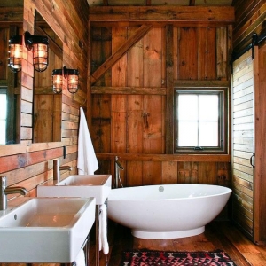 Les beaux exemples de salle de bain rustique - 40 photos inspirantes