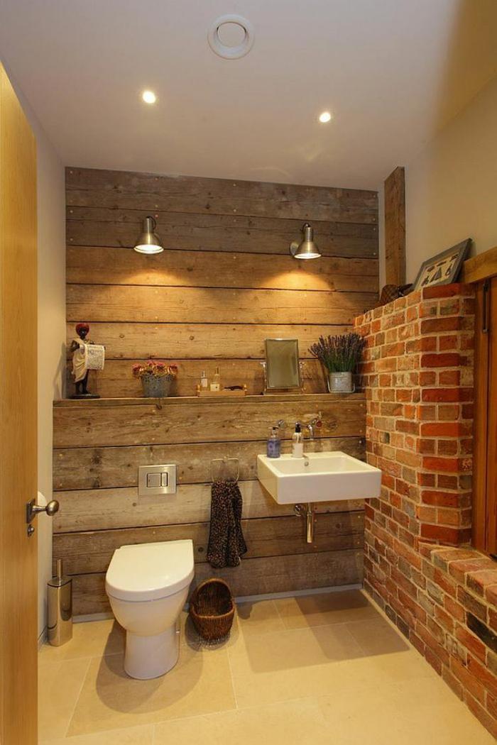 salle-de-bain-rustique-éclairage-original-et-mur-en-briques