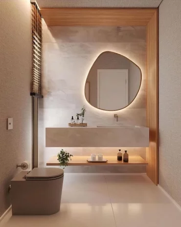 salle de bain tendance 2024 miroir meuble sous vasque