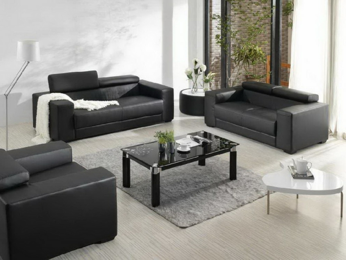 tapis-salon-moderne-le-tapis-design-en-tendance-noir-gris-contemporaine