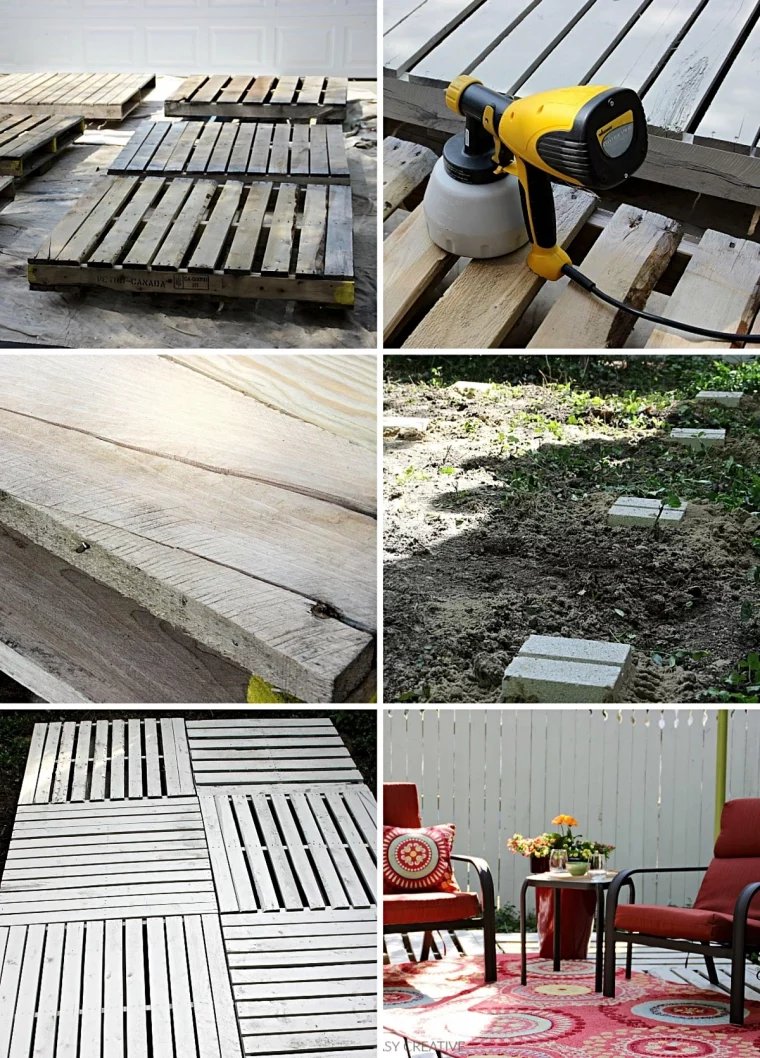 tutoriel bricolage terrasse en bois materiaux de recup ponceuse