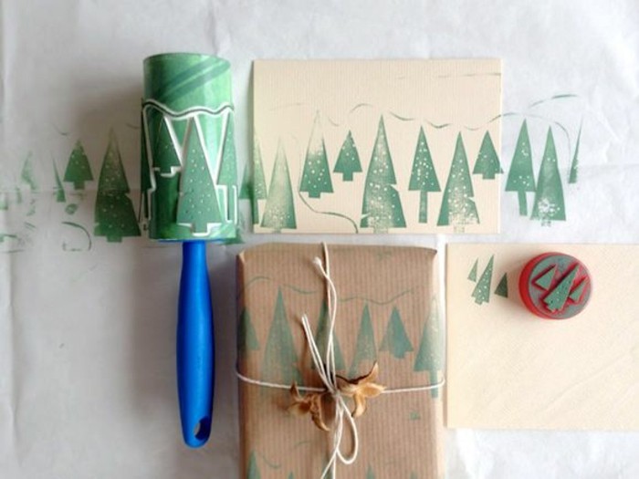 Cool-papier-cadeau-personnalisé-noeud-cadeau-papier-cadeau-original-sapin-de-noel