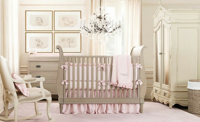 Le-lustre-chambre-bebe-idée-mignon-chandelier-blanc