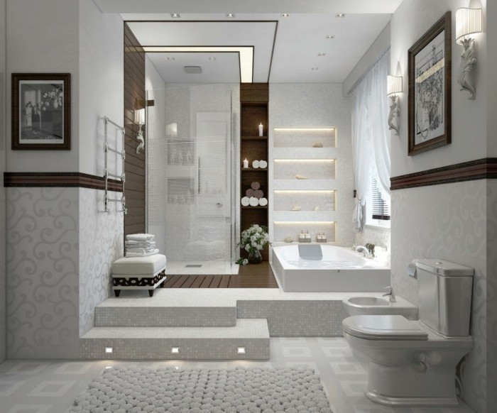 Le-papier-peint-salle-de-bain-design-intérieur-gris-jolie