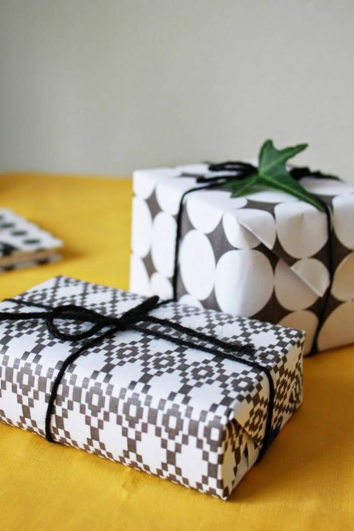 idée-papier-cadeaux-original-papiers-cadeaux-originaux-emballage-cadeau-noir-et-blanc-festive