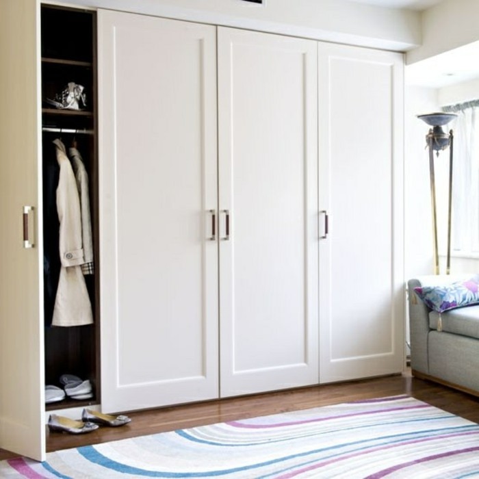 petit-placard-mural-de-couleur-beige-et-portes-de-placard-design-tapis-coloré