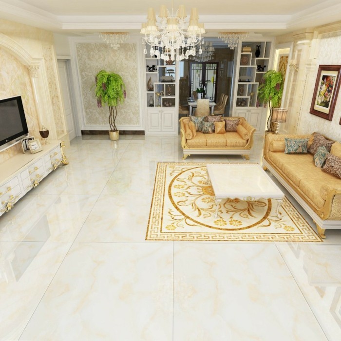 salon-baroque-carrelage-grand-format-de-couleur-blanc-et-beige-carrelage-immitant-marbre