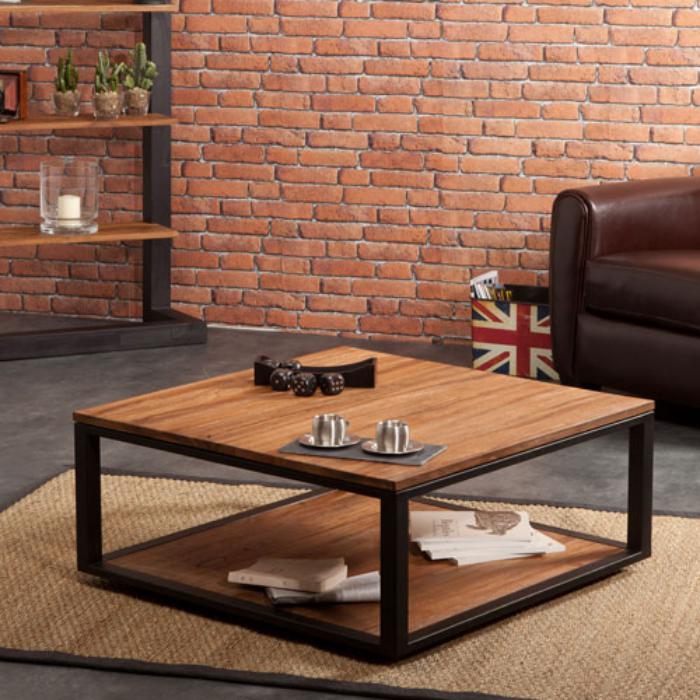 table-en-teck-design-carré-mur-en-briques-sofa-en-cuir