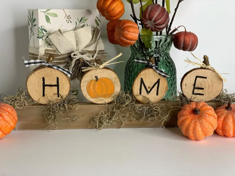 deco automne a faire soi meme rondelle dessins lettres maison