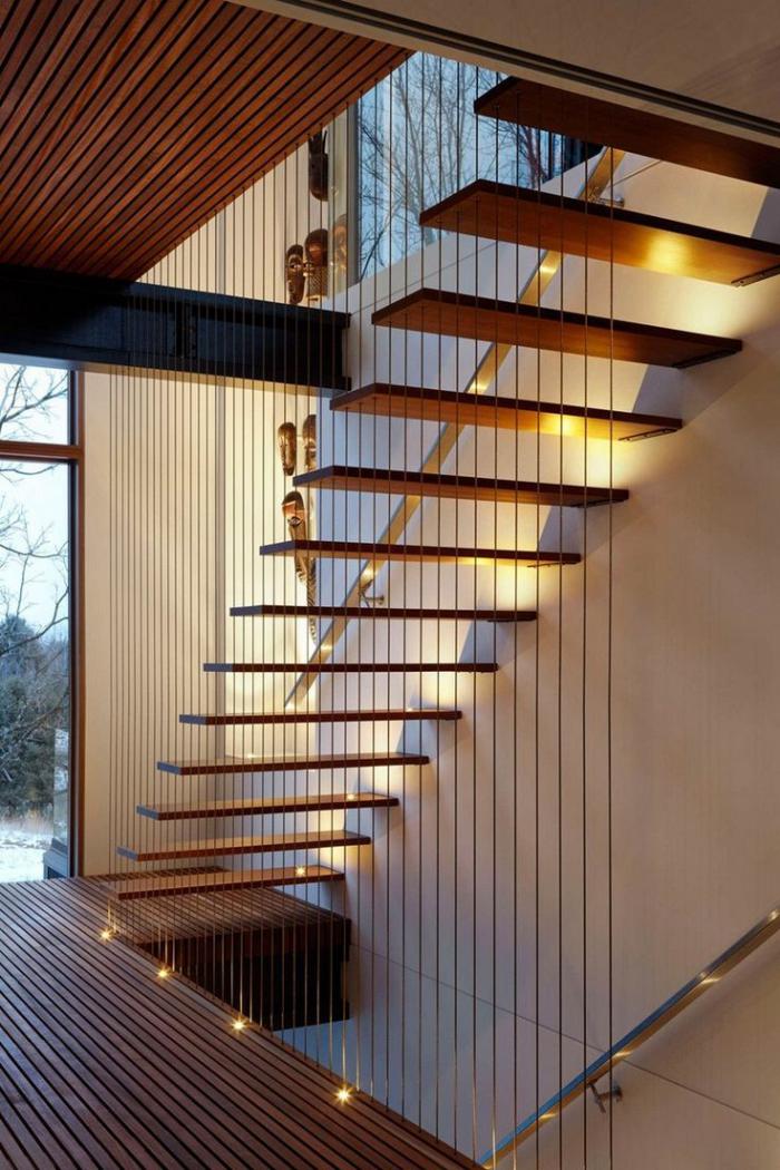 escalier-suspendu-design-intéressant-rambarde-cables