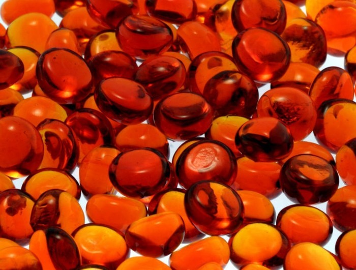 Background of orange glass beads.