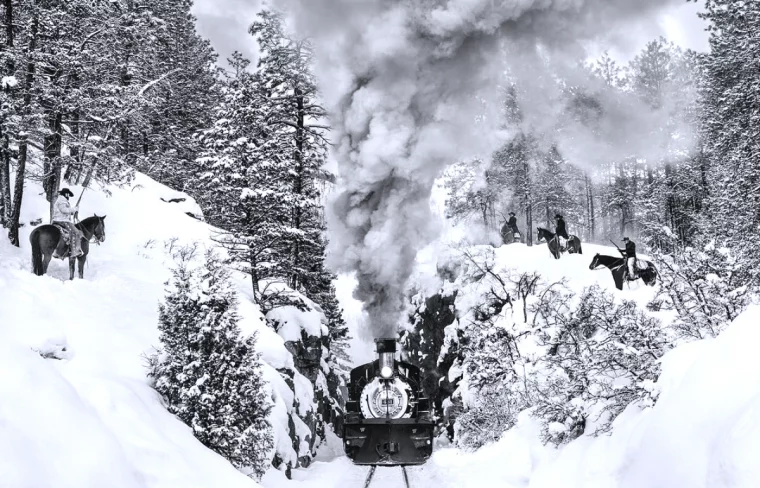 paysage d hiver en noir et blanc thème dans la nature