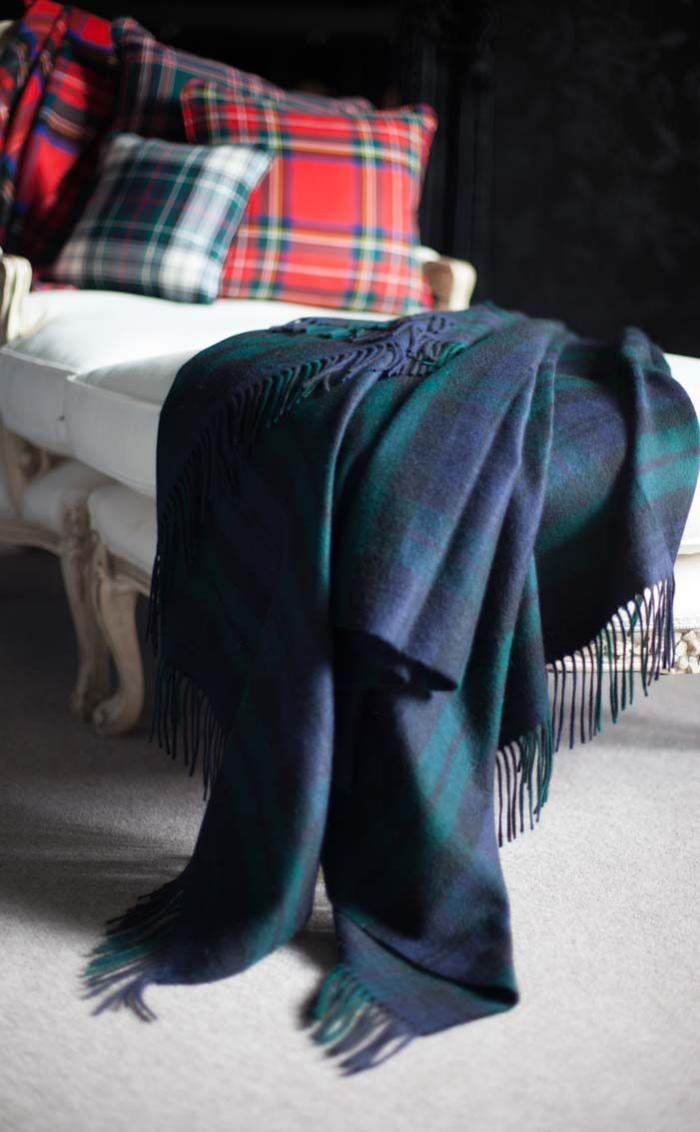 tissu-écossais-textiles-celtes-traditionnelles-couverture-verte-magnifique