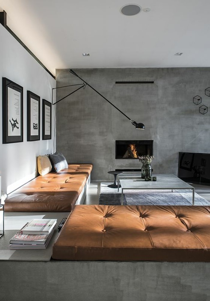1-interieur-chic-beton-decoratif-plan-de-travail-béton-cire-canape-en-cuir-marron