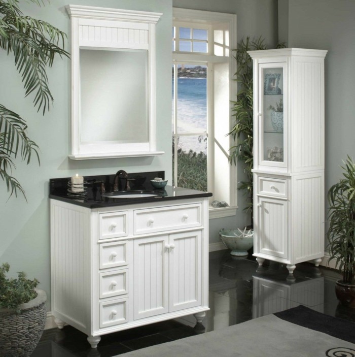 Armoire-de-toilette-IKEA-colonne-salle-de-bain-IKEA-ambiance-classique