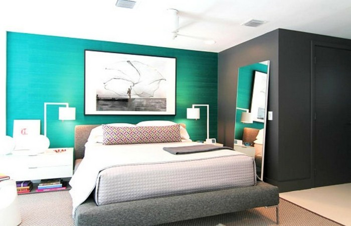 Couleur-pour-chambre-à-coucher-très-cool-idée-déco-belle-aménagement-moderne-bleu