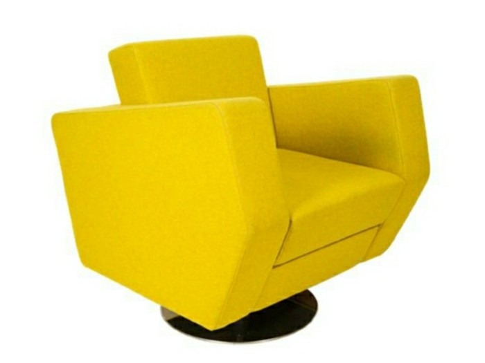 Fauteuil-relax-design-jaune-effet-cubique