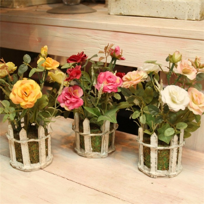 High-grade-Small-Silk-Flowers-Bonsai-Basket-Artificial-Flowers-For-Decoration-Simulation-Suit-Pot-Wedding-Home