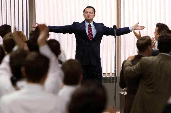This film image released by Paramount Pictures shows Leonardo DiCaprio as Jordan Belfort in a scene from "The Wolf of Wall Street." (AP Photo/Paramount Pictures and Red Granite Pictures, Mary Cybulski)