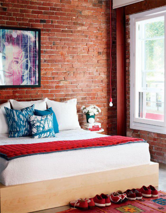brique-rouge-chambre-à-coucher-fantastique-déco-mur-briques