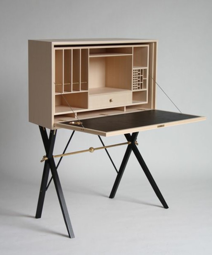 design bureau en bois clair bureau pliable en bois clair meuble ordiateur en bois