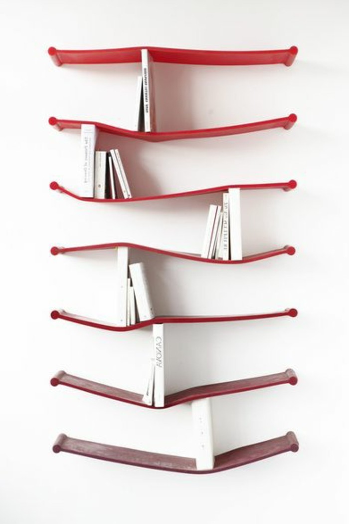 jolie-idee-bibliotheque-conforama-ikea-etagere-rouge-pour-les-murs-beiges