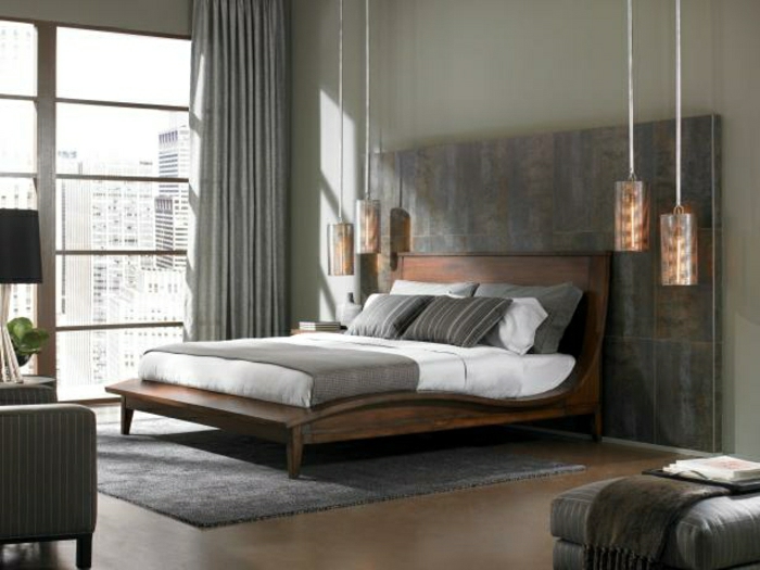 le-plafonnier-design-luminaires-suspension-salle-de-sejour-bien-aménagée-une-chambre-à-coucher-grise