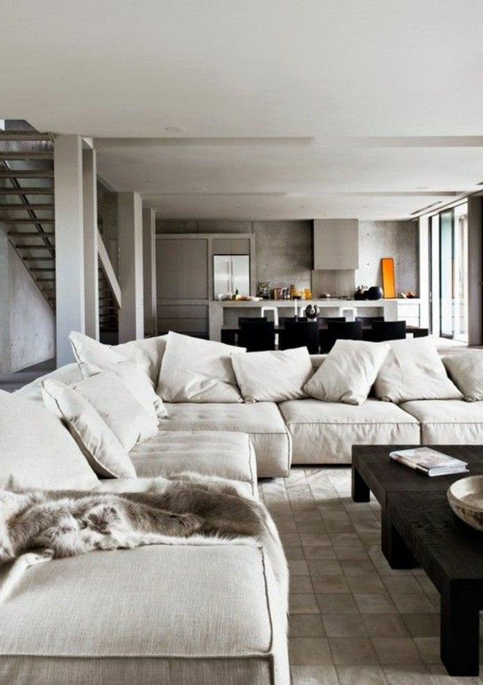 salon-meubles-gris-clair-carrelage-de-salon-couleur-complémentaire-du-beige-couleur-peinture-salon