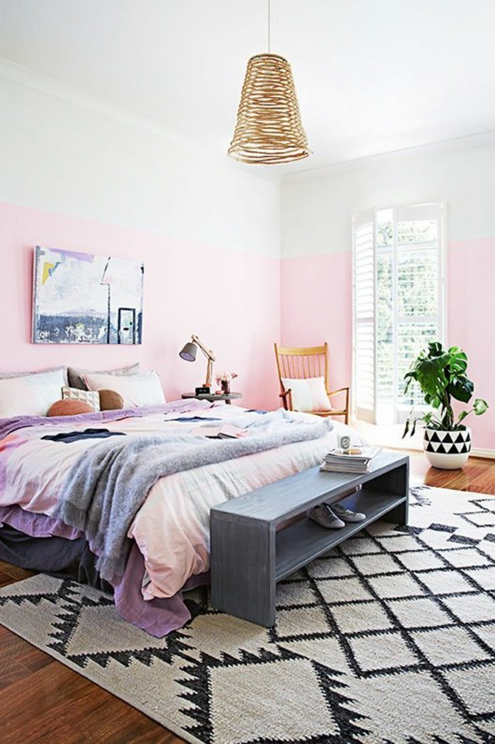 0-jolie-chambre-à-coucher-peindre-une-pièce-en-deux-couleurs-idee-photos