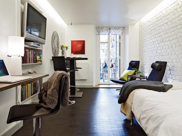 aménager-un-studio-une-petite-chambre-blanche-et-tout-le-confort-nécessaire