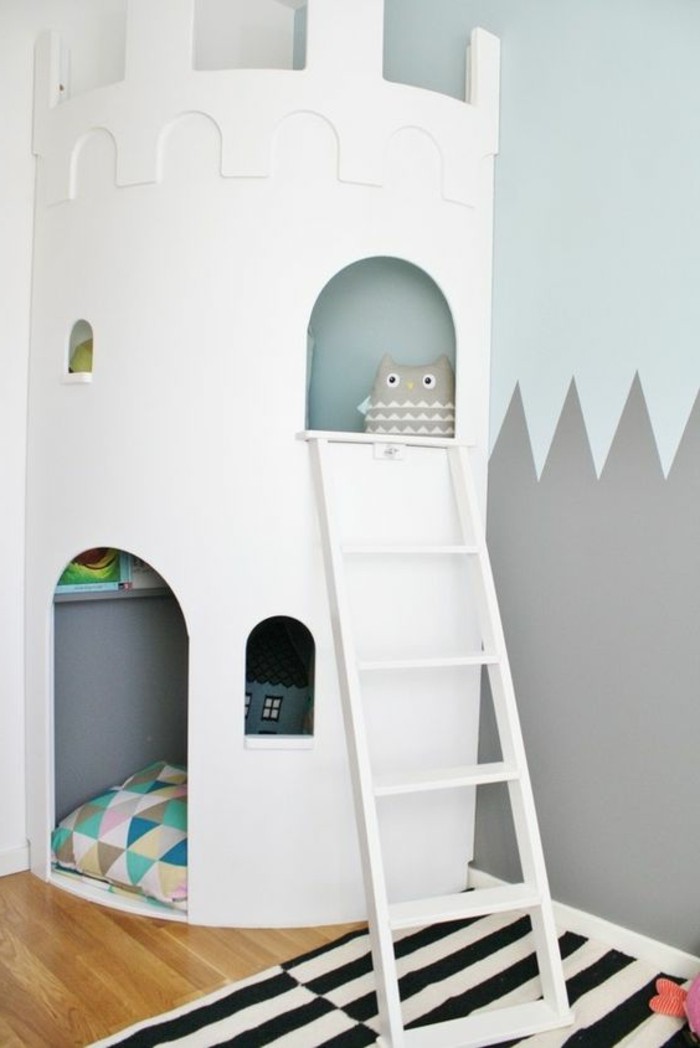 chambre-d-enfant-peindre-une-pièce-en-deux-couleurs-idee-couleur-peinture-murale