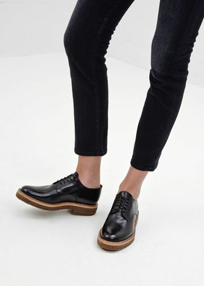 denim-noir-derbies-femme-pas-cher-cuir-noir-tendances-de-la-mode--pour-2016