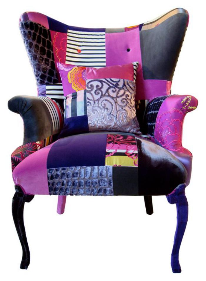 fauteuil-patchwork-pourpre-mobilier-déco-original