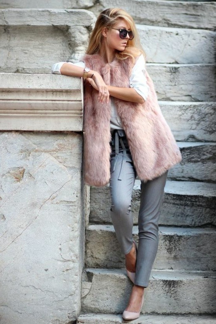 1-pantalon-elegant-gris-pantalon-officiel-gris-manteau-femme-fourrure-rose-sans-manches