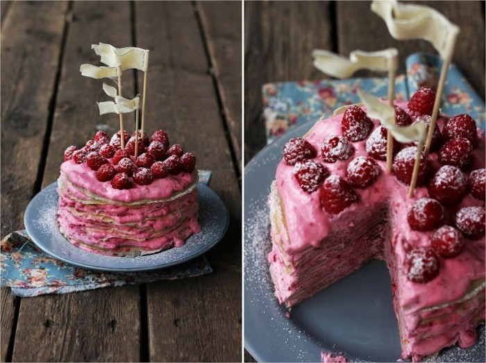 Delicieuse-la-recette-gâteau-de-crêpes-idée-délicieuse-rose