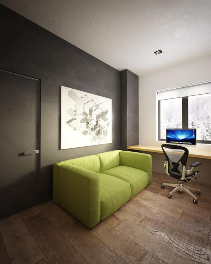 canapé-vert-design-contemporain-office-de-travail