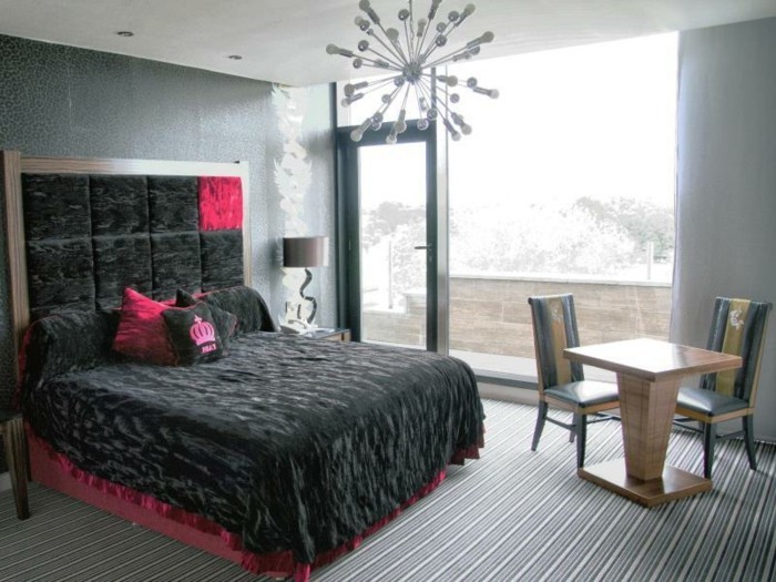 chambre-noire-et-blanche-décoration-chambre-adulte-chambre-rouge-et-noir-