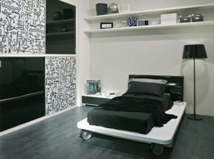 chambre-noire-et-blanche-décoration-chambre-adulte-deco-salon-gris-et-blanc