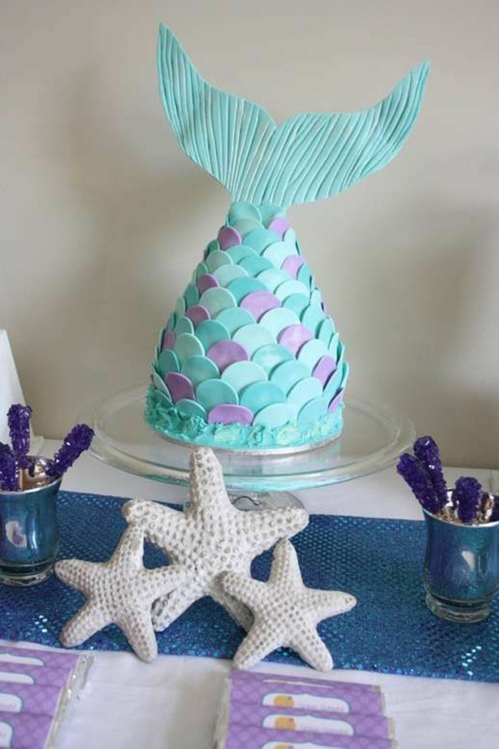 gâteau-Ariel-la-petite-sirène-idée-la-petite-sirène-disney-anniversaire-gâteau