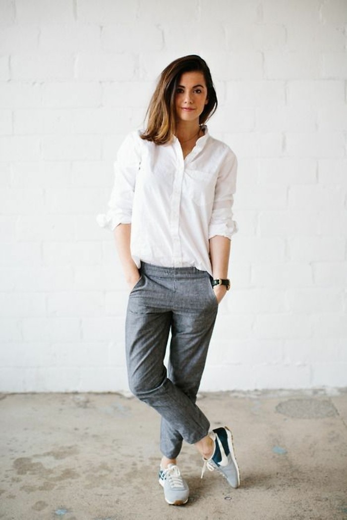 pantalon-elegant-femme-gris-chemise-blanche-femme-tendances-de-la-mode