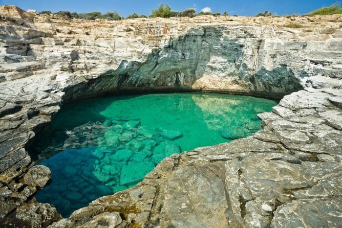 natural sea water pool located on Thassos island in greece