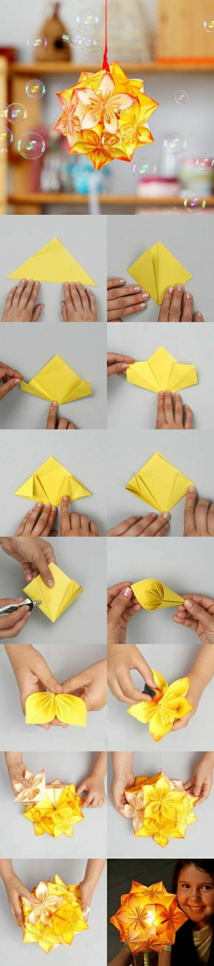 comment-faire-un-origami-facile-pliage-papier-jaune-origami-pour-débutant