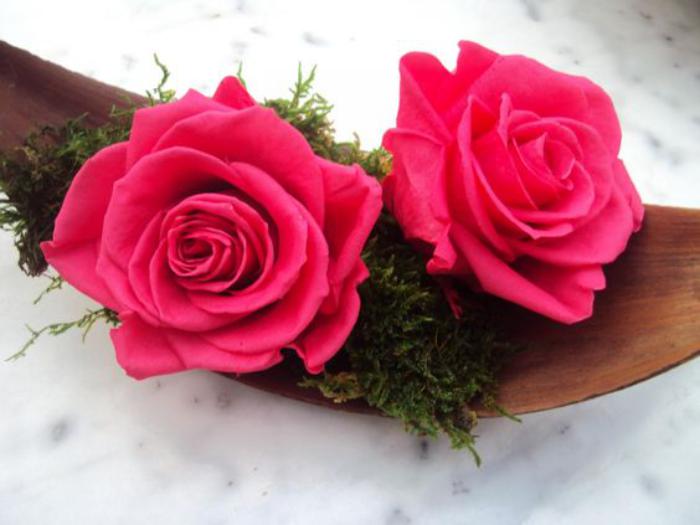 rose-stabilisée-composition-avec-deux-roses-éternelles