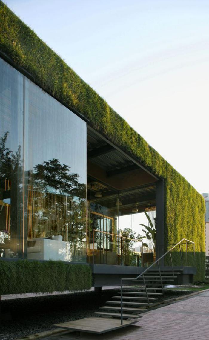 toiture-végétalisée-bâtiment-moderne-architecture-cubique