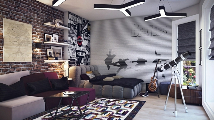 0-sol-en-parquet-clair-tapis-noir-coloré-decoration-murale-originale-lampe-chambre-garcon