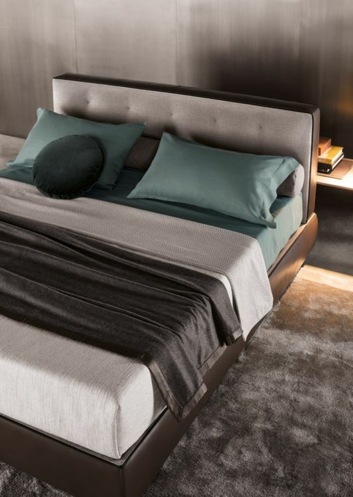 0-tete-de-lit-capitonnée-simili-cuir-marron-foncé-tapis-gris-foncé-chambre-a-coucher-lit-deux-personnes