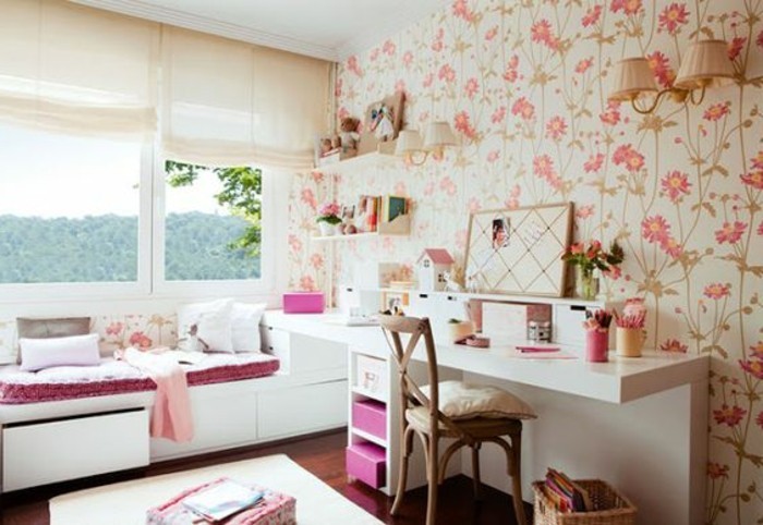 3-conforama-chambre-fille-en-beige-rose-papier-peint-chambre-ado-fille-shabby-chic