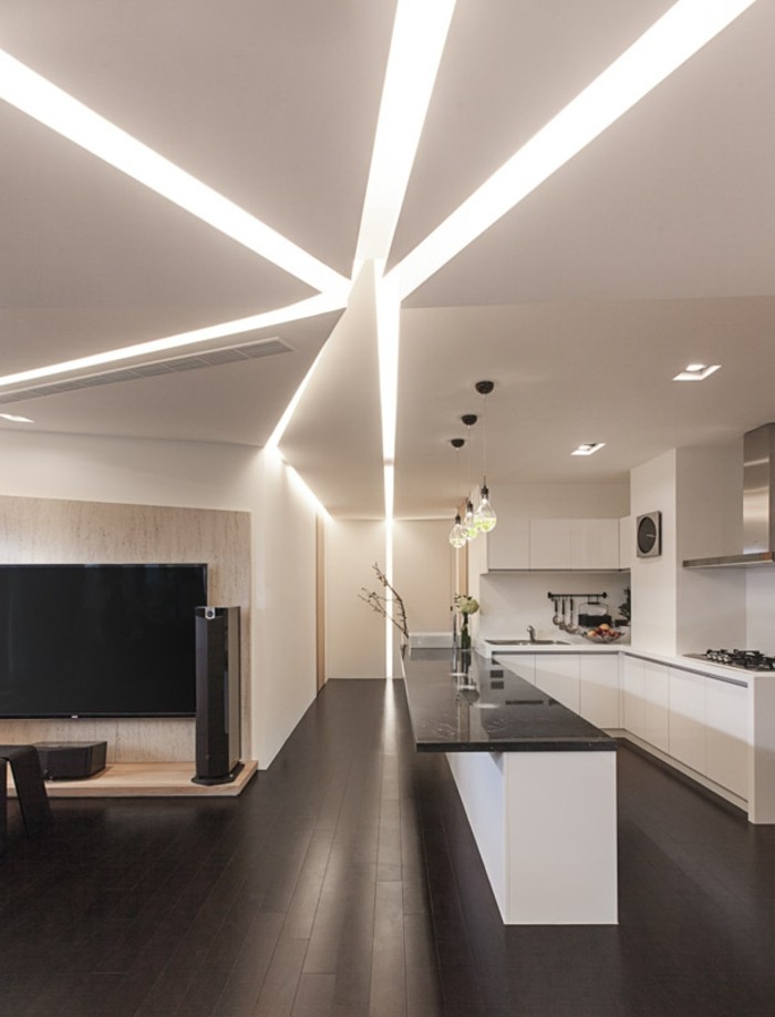 admirable-idée-faux-plafond-contemporain-la-cuisine-moderne