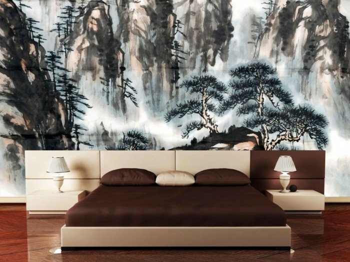 beau-papiet-peinte-chambre-style-zen-deco-zen-intérieur